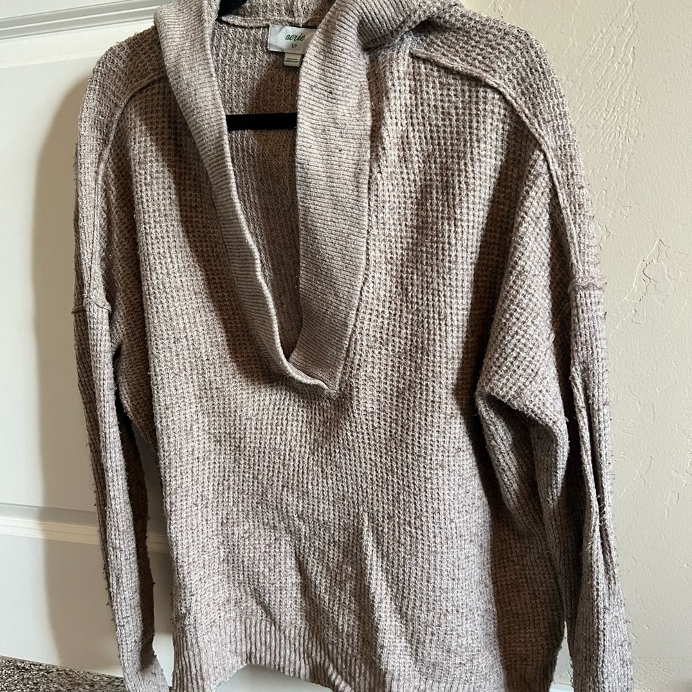 Aerie Taupe Knit Sweater